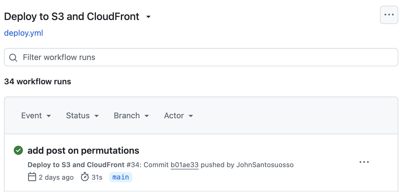 GitHub Actions Name